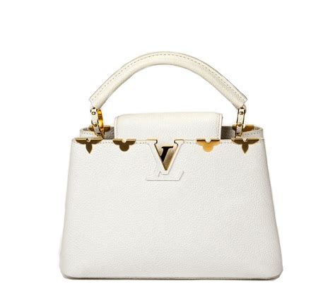 louis vuitton capucines bb white with gold flower crowns